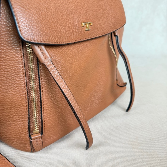 Tory Burch Brown Leather Half-Moon Top Handle Satchel Crossbody Bag - Picture 6 of 15